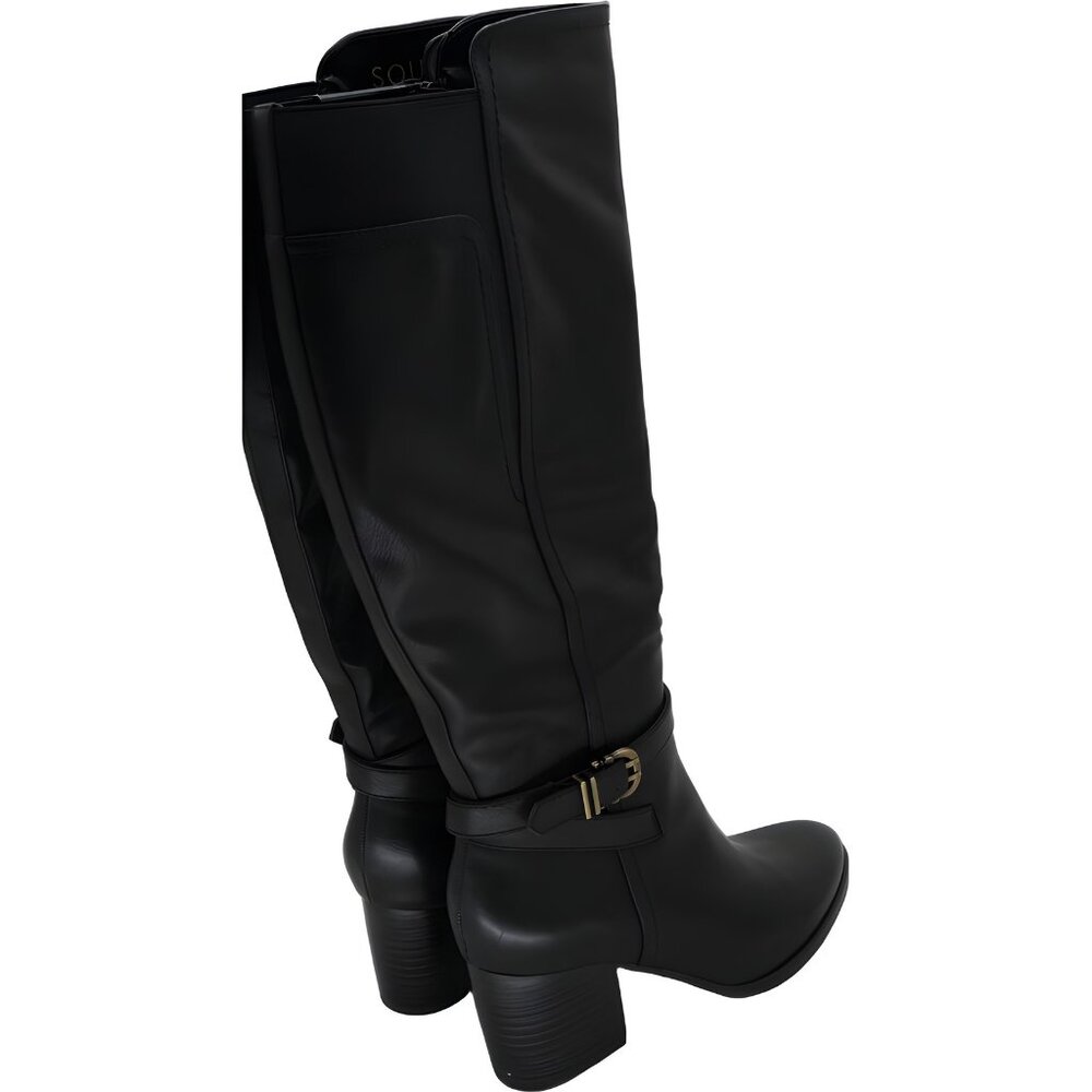 Soul Naturalizer Uptown Black Knee High Faux Leather Boots Size 8 Wide - Picture 3 of 6